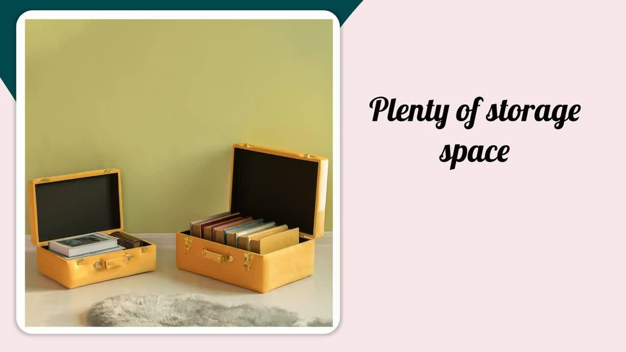 Vintiquewise Decorative Pink Tufted Velvet Suitcase Treasure Chest