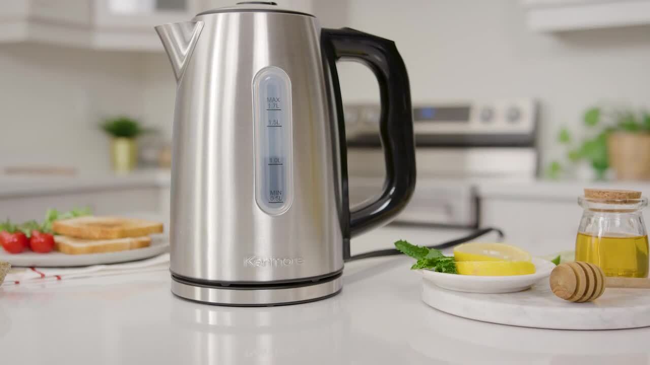 Kenmore 1.7L Cordless Electric Tea Kettle with 6 Temperature Pre
