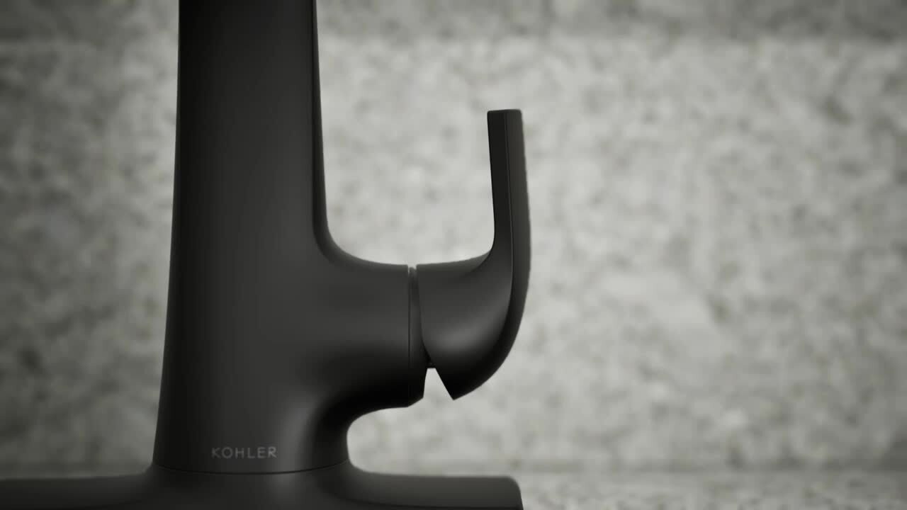 KOHLER Cursiva Single Handle Single Hole Bathroom Faucet in Matte