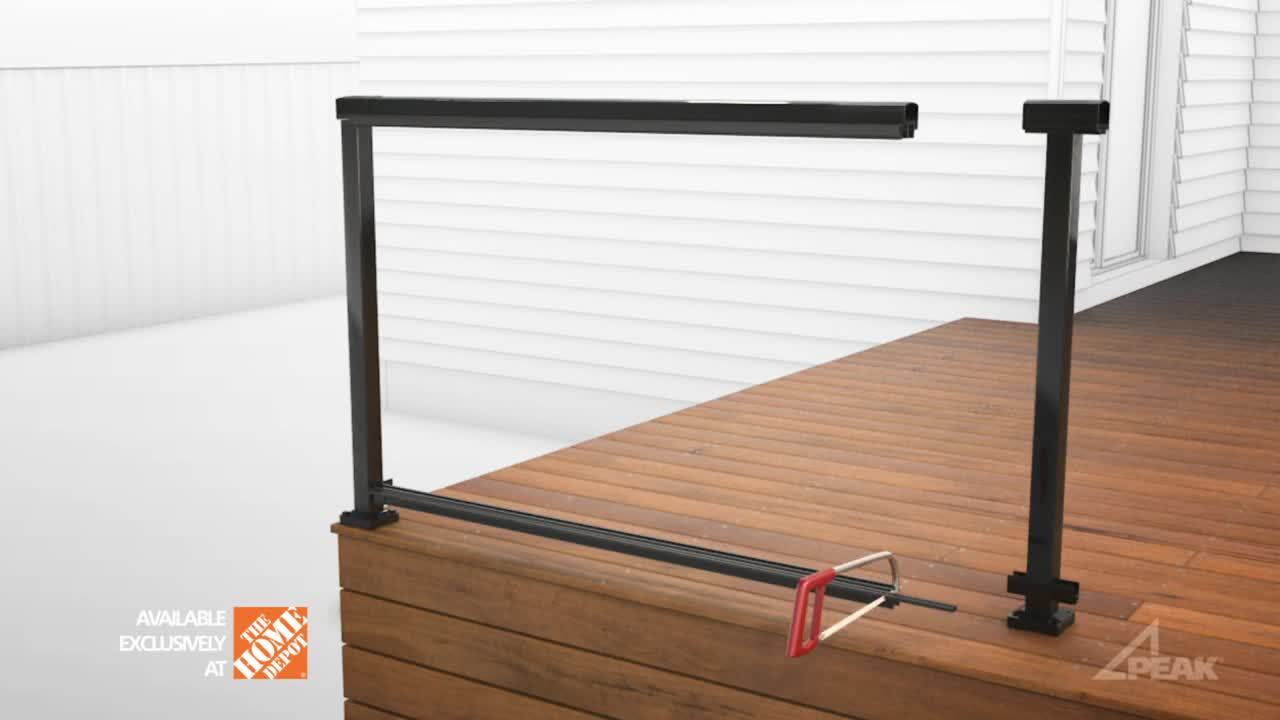 Peak Aluminum Railing 4 ft. Black Aluminum Deck Railing Picket and Spacer Kit for 42 in. high system