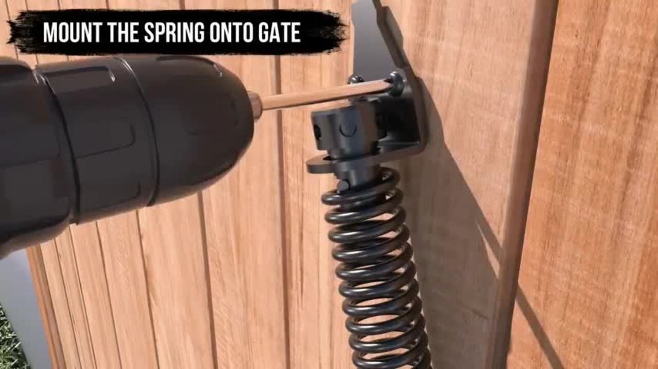 WINSOON 14 in. Black Steel Self Closing Fence Gate Spring Hardware for Wooden and Vinyl Fence