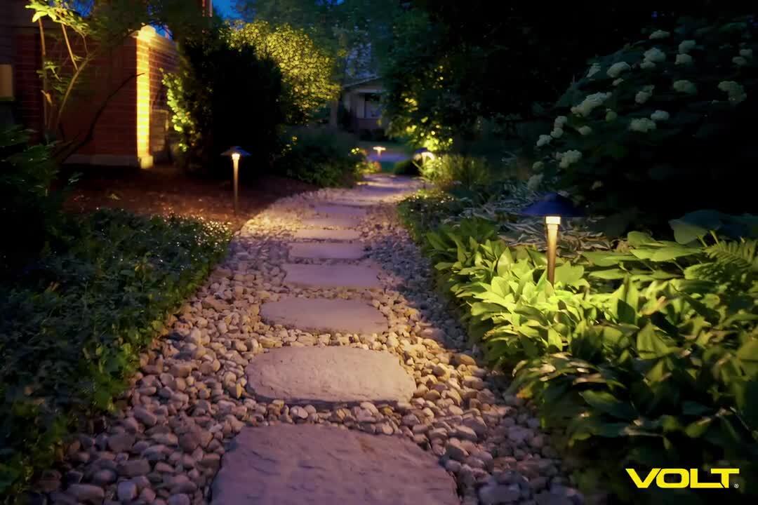 VOLT Low Voltage Brass Outdoor Well Light with Black Fiberglass