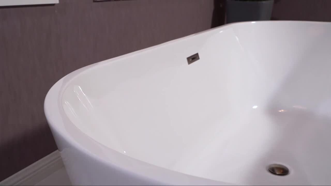 WOODBRIDGE Kearny 71 in. Acrylic FlatBottom Double Ended Bathtub