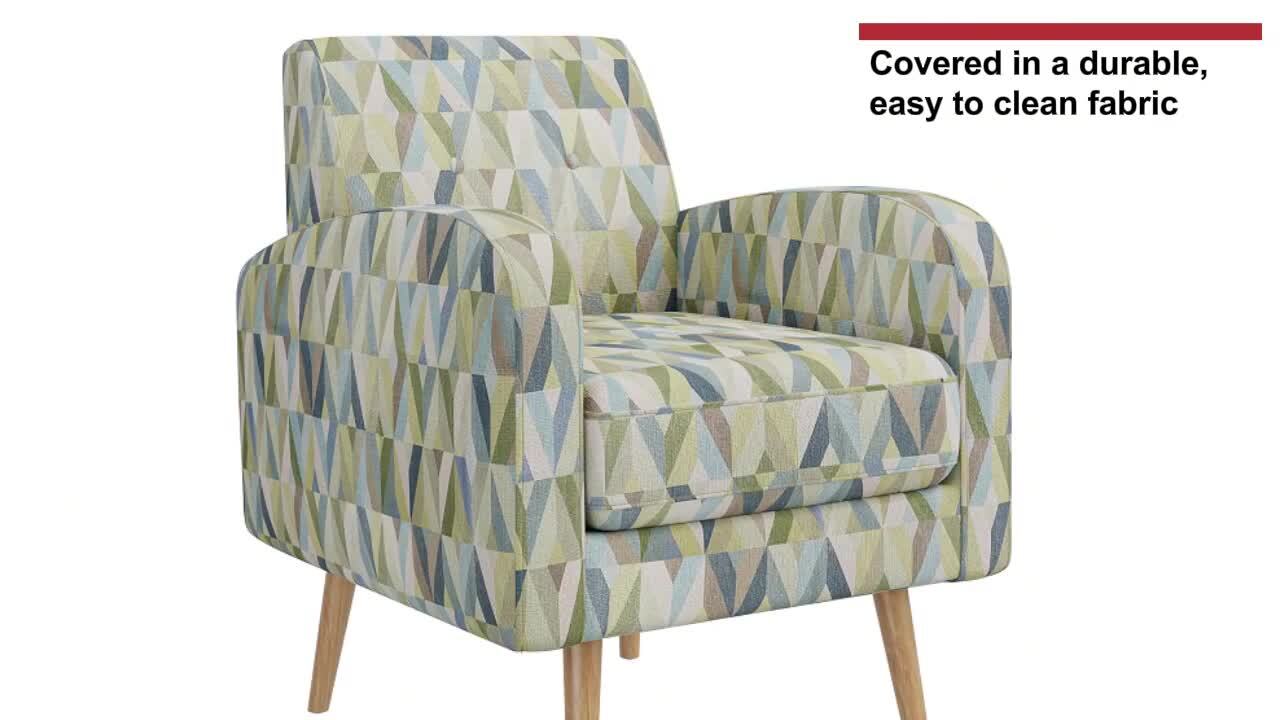 Handy Living Mindy Vibrant Multi-Color Blue Prism Fabric Mid