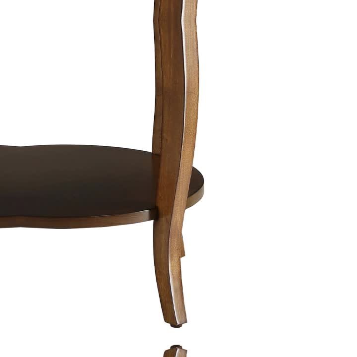 Acme Furniture Aberta 18 in. Walnut Round Wood End Table with Open