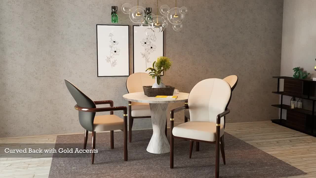 Leisuremod Wooden Dining Chair with Velvet Upholstery and