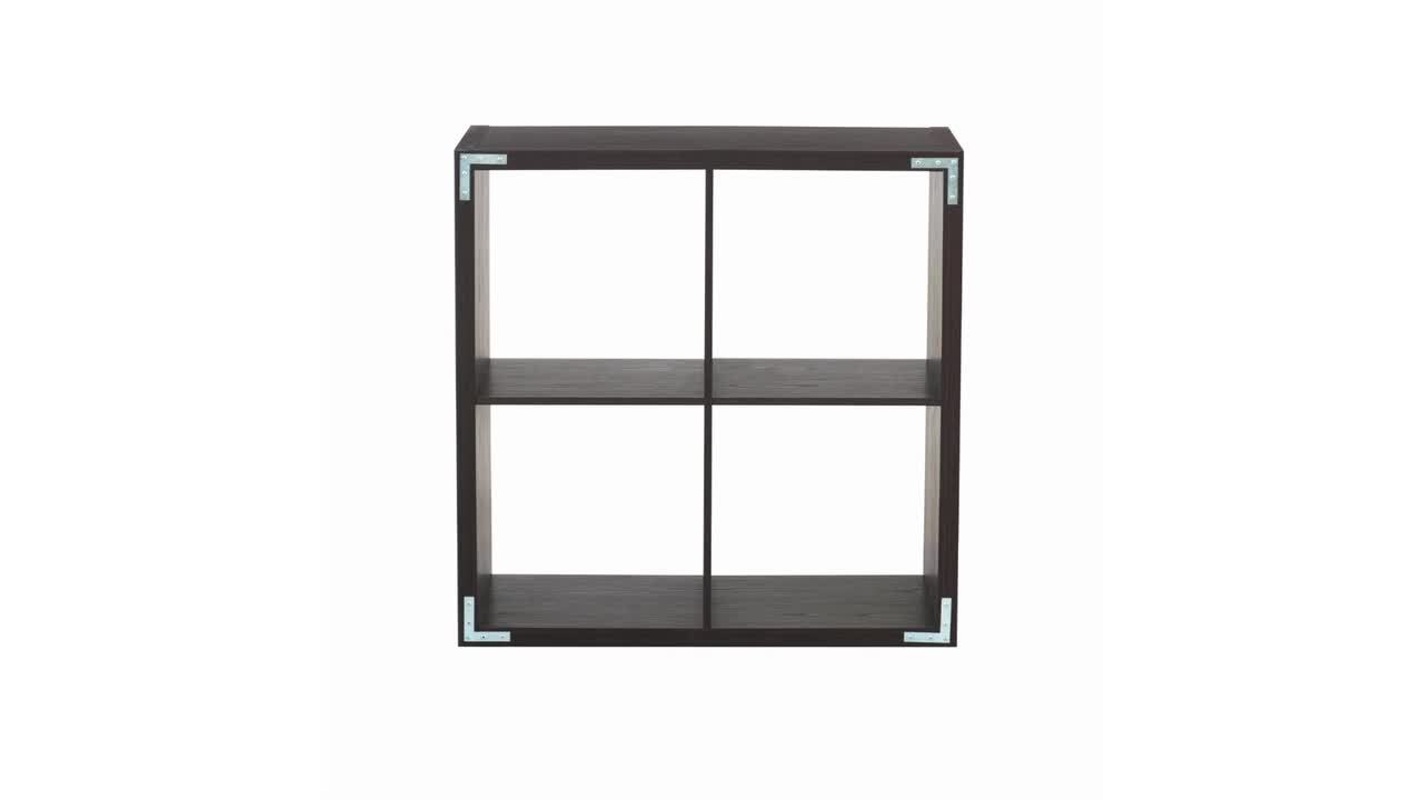 Linon Four Cubby Wall Shelf - Black