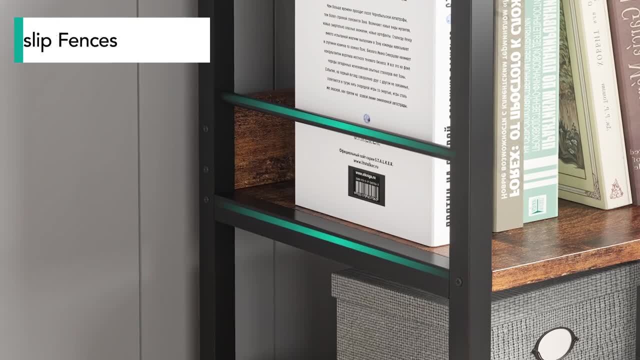 6-Tier Bookshelf, 75 Tall Narrow Bookcase Open Storage Display Rack