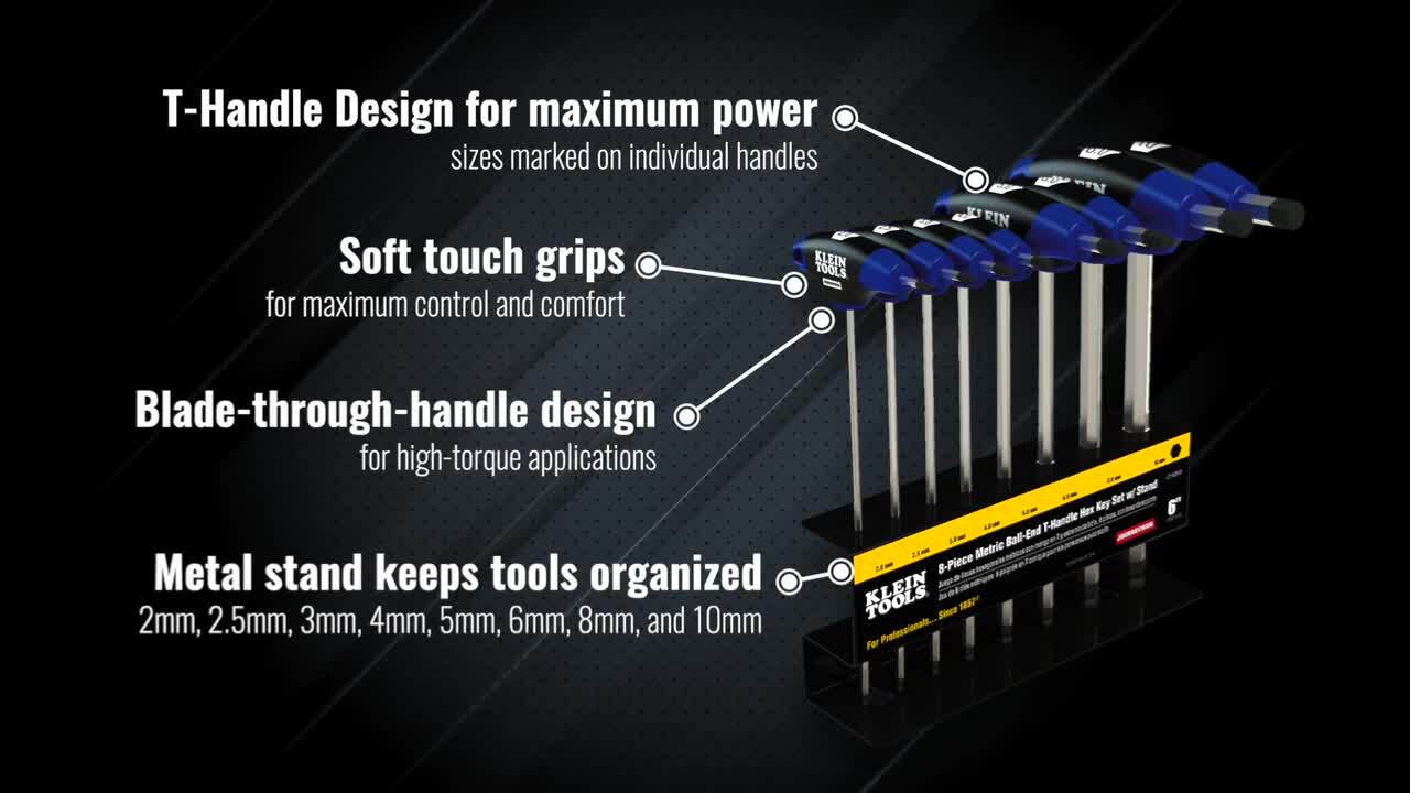 6 in. Journeyman Metric Ball-End T-Handle Set with Stand (8-Piece)