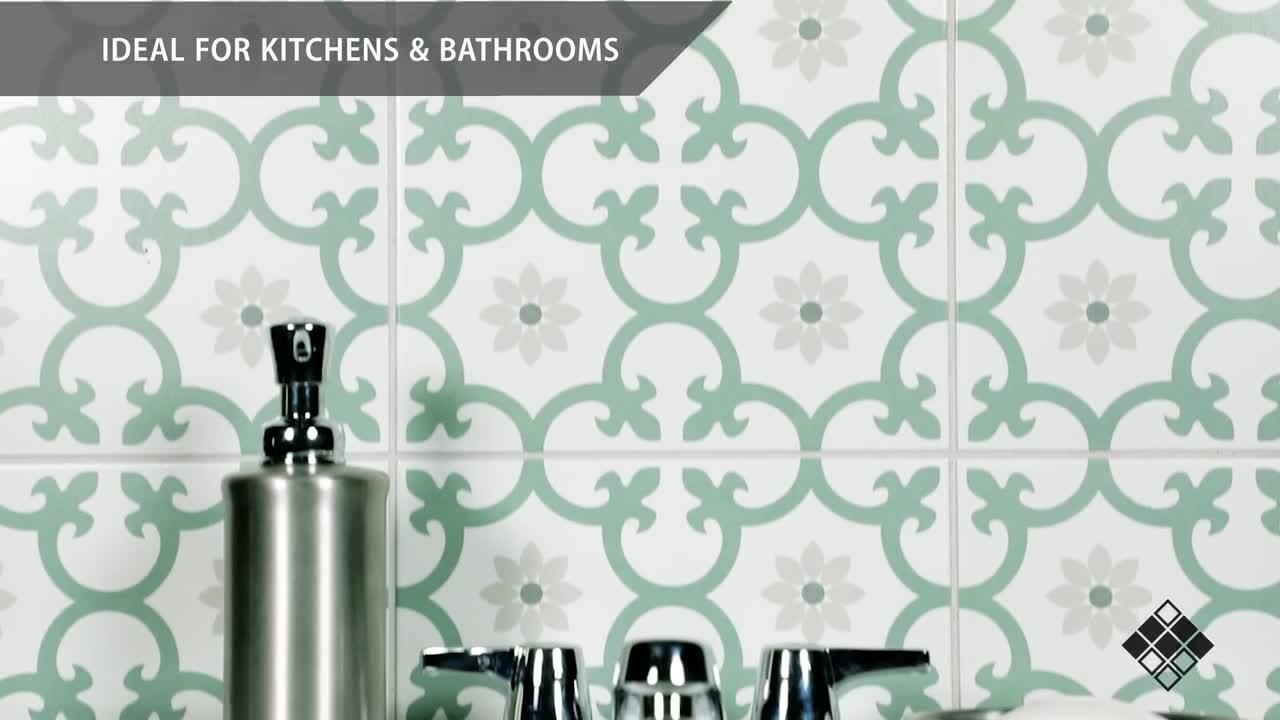 Merola Tile Daria Kale 9-3/4 in. x 9-3/4 in. Porcelain Floor and