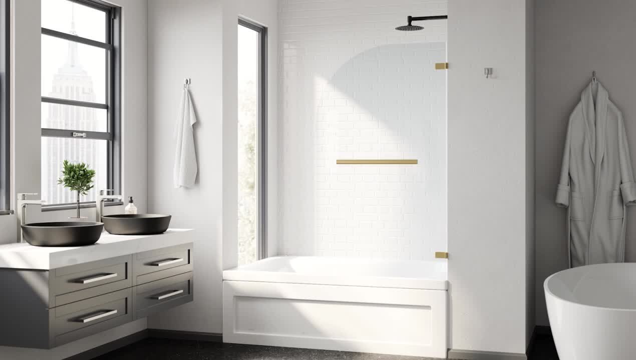 VIGO Elan 56 to 60 in. W x 74 in. H Frameless Sliding Shower Door