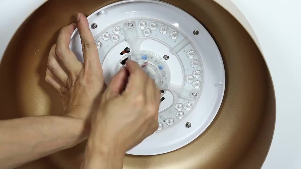 Zevni Mid-Century Modern 14 in. 1-Light Dark Gold Flush Mount