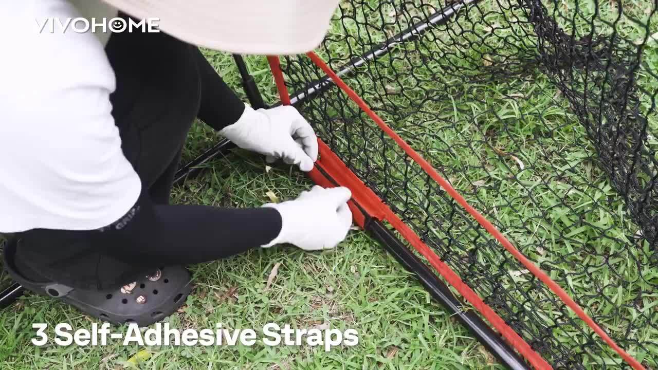 VIVOHOME 7 ft. x 7 ft. Baseball Softball Hitting Net with Strike Zone, Batting Tee, Carry Bag VH1473-BK