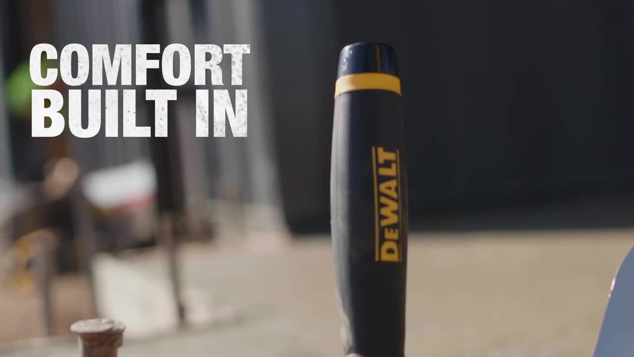 DEWALT 0.7 mm 12 in. x 4 in. Stainless Steel Trowel and Hawk Set with Leather Composite Handles