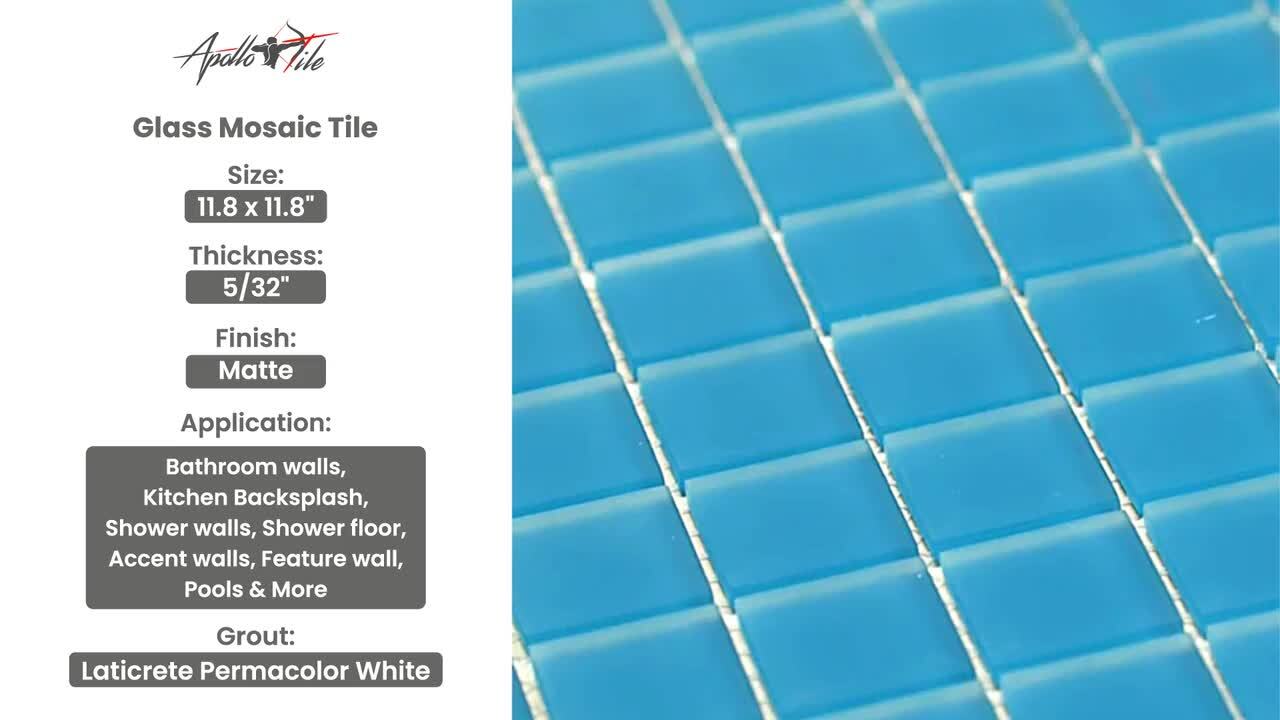 Apollo Tile Sky Blue 11.8 in. x 11.8 in. 1X1 Matte Finished Glass
