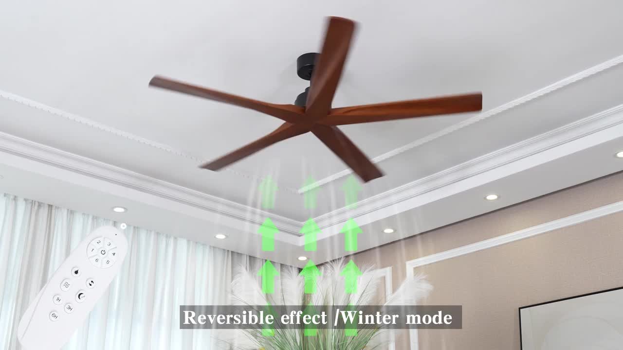 Sevenine TeakAura 60 in. Indoor Matte Black Farmhouse Ceiling Fan