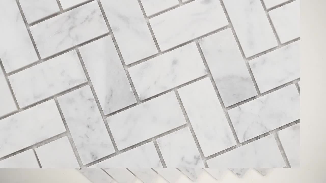 MSI Calacatta Cressa Herringbone 12 in. x 12 in. x 10 mm Honed Marble Mesh-Mounted Mosaic Tile (9.4 sq. ft. / case) MSI Calacatta Cressa Herringbone 12 in. x 12 in. x 10 mm Honed Marble Mesh-Mounted Mosaic Tile (9.4 sq. ft. / case)