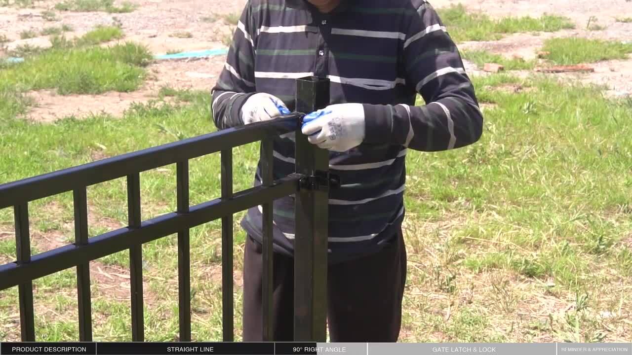Fencer Wire 4 ft. x 6 ft. Pointed Pinnacle Anti-Rust Metal Fence Gate, Decorative Garden Gate (Single set)