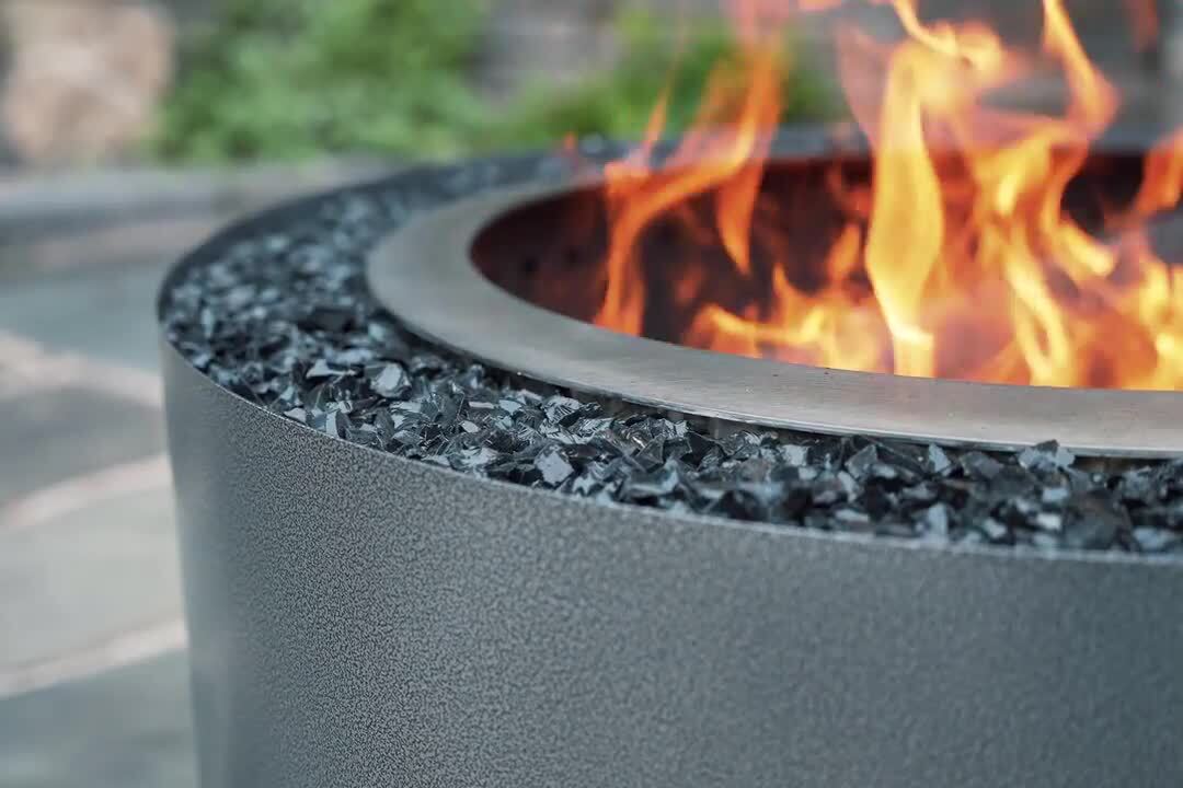 Luxeve Earth Rust with Gray Glass Outdoor Smokeless Fire Pit