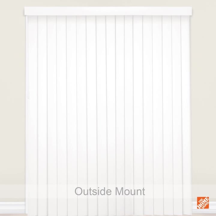 Crown White Cordless Room Darkening Vertical Blinds for Sliding Doors Kit with 3.5 in. Slats - 66 in. W x 84 in. L
