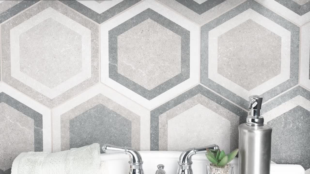 Ray Gray HEX 8.5 in. x 10 in. Porcelain Floor and Wall Tile (13.98 sq. ft./Case)