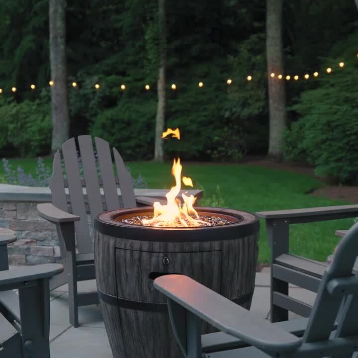 Barrel fire pit - Foyer au gaz tonneau de vin pour l'extérieur en