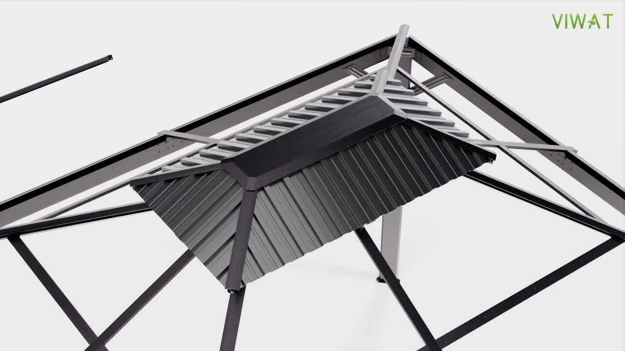 VIWAT 10 ft. x 12 ft. Hardtop Gazebo with Aluminum Frame