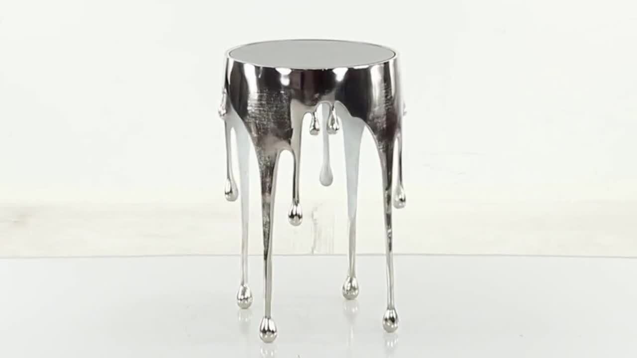  Deco 79 Aluminum Drip Accent Table with Melting