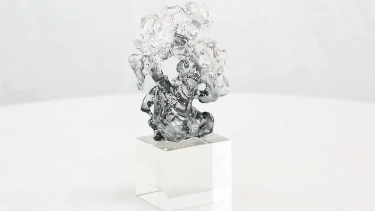 Litton Lane Clear Glass Freeform Abstract Sculpture with Clear
