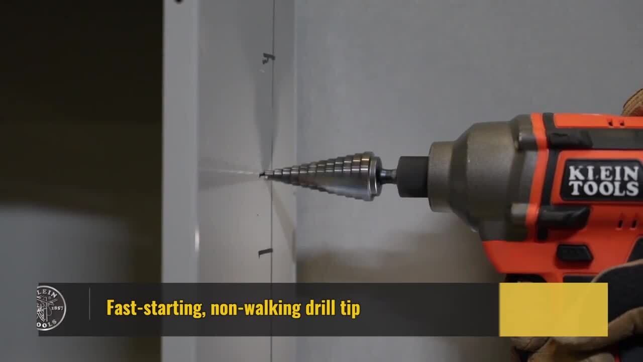 Step Drill Bit, Quick Release, Spiral Flute, 1-1/8 in.