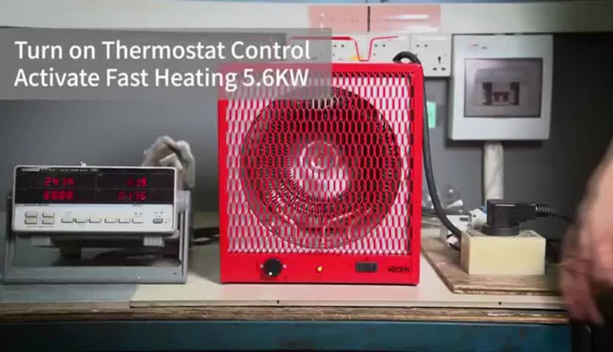 AFAIF - Electric Portable Fan-Forced Heater 240V 4800-Watt, Fast Heats up to 500 sq. ft, Carry Handle and Overheat Protection