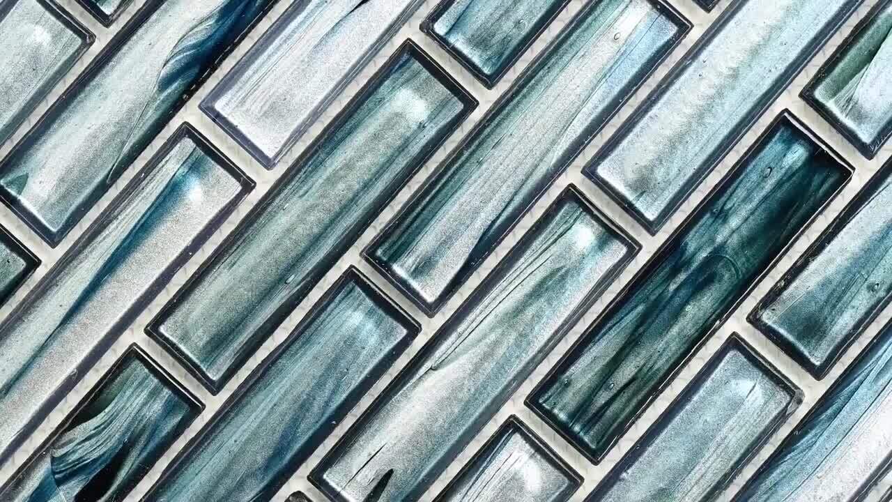 Oasis Blast 12 in. x 12 in. x 6mm Glass Mesh-Mounted Mosaic Tile (15 sq. ft./Case) Oasis Blast 12 in. x 12 in. x 6mm Glass Mesh-Mounted Mosaic Tile (15 sq. ft./Case)