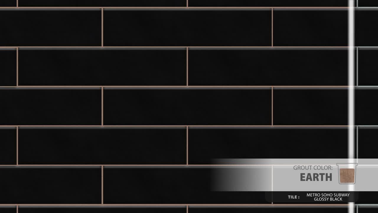 Merola Tile Metro Soho Subway Glossy Black 1-3/4 in. x 7-3/4 in