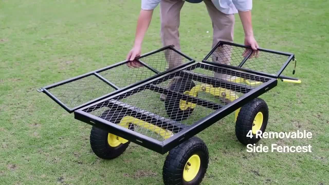 SVOPES 7 cu. ft. 1200 lb. Polypropylene Garden Cart with 13 in. PU