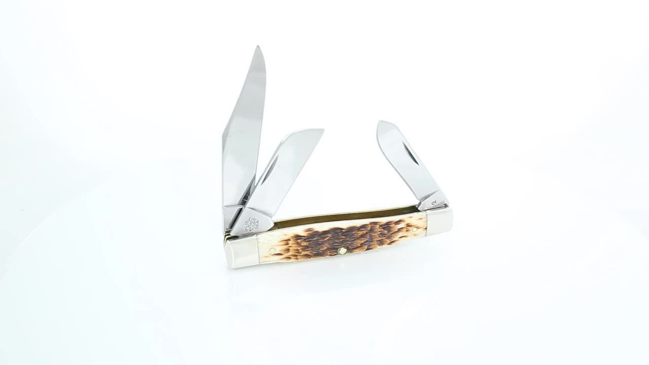 W.R. Case and Sons Cutlery Co. Amber Bone Large Stockman
