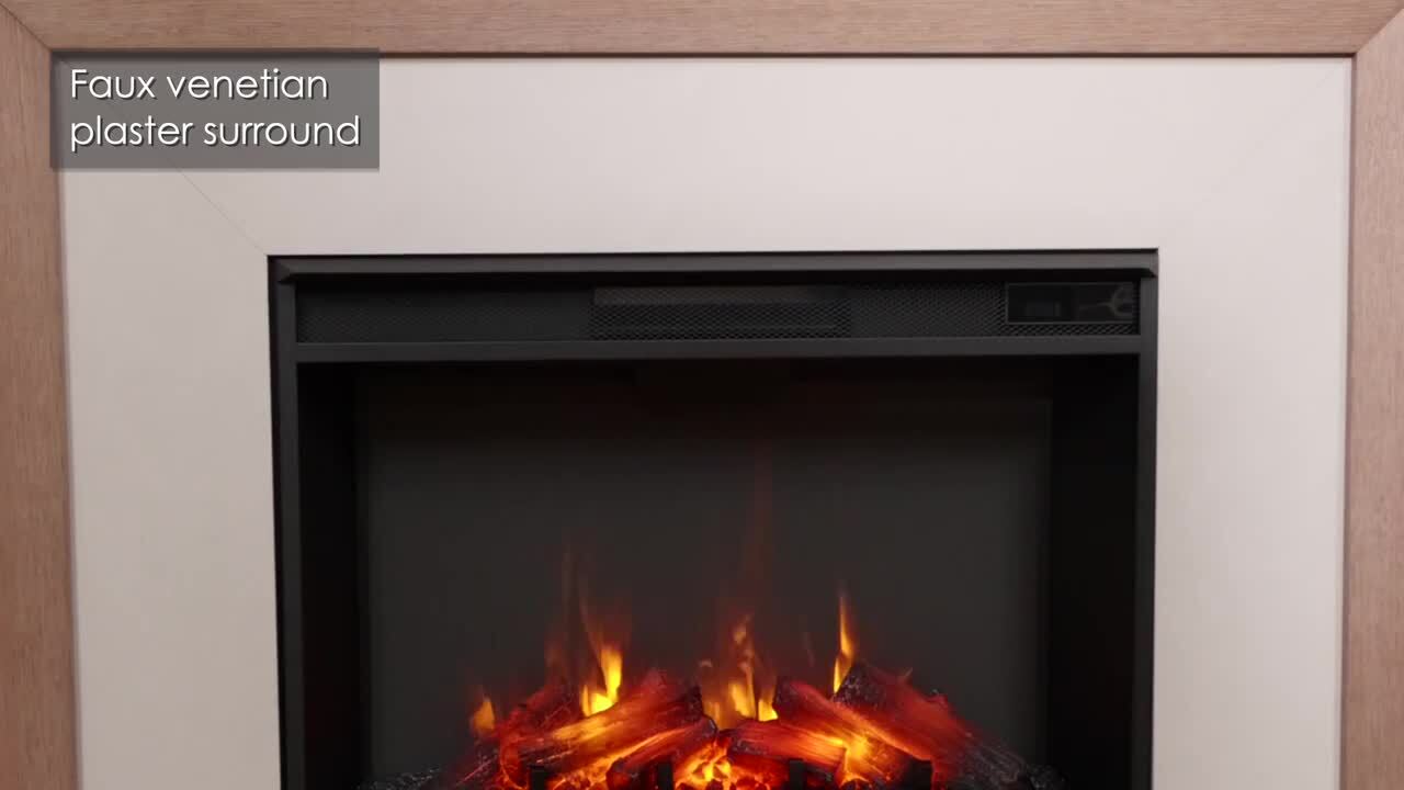 Real Flame Brooks 64 in. Freestanding Grand Electric Fireplace in