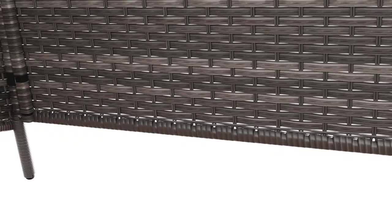 JOYSIDE Wicker Outdoor Patio Sofa Sectional Set with Beige JOYSIDE Wicker Outdoor Patio Sofa Sectional Set with Beige