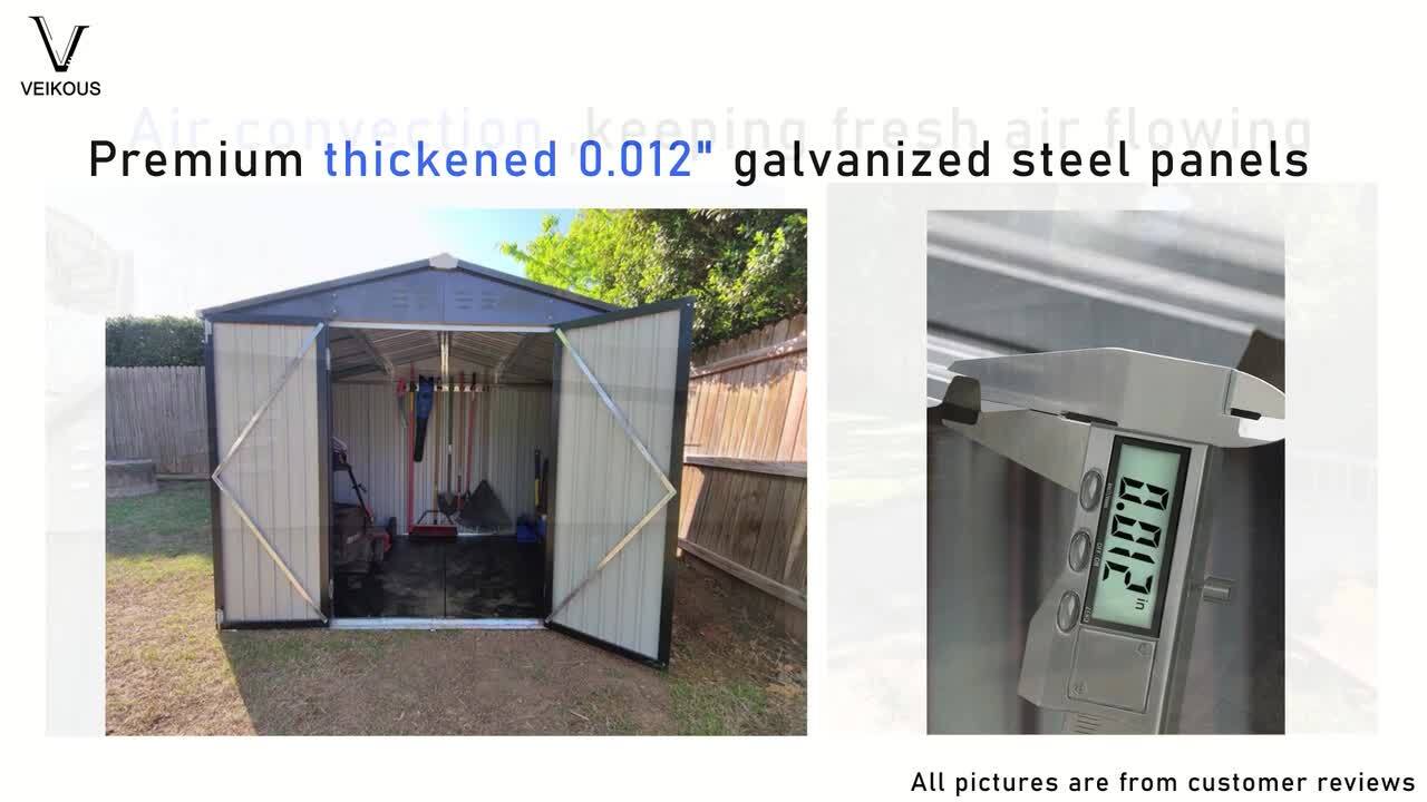 VEIKOUS 4 ft. W x 8 ft. D Metal Storage Lean-To Shed 33 sq. ft. in Gray PG0301-16-4