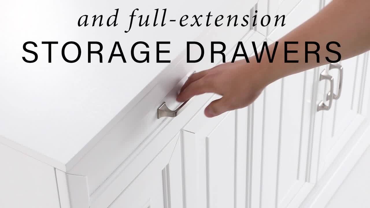 CROSLEY FURNITURE Stanton 3-Piece White Glass Door Pantry Set with