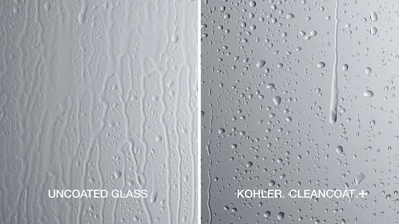 KOHLER Cursiva 44-48 in. W x 78 in. H Sliding Frameless Shower Door in Bright Polished Silver KOHLER Cursiva 44-48 in. W x 78 in. H Sliding Frameless Shower Door in Bright Polished Silver