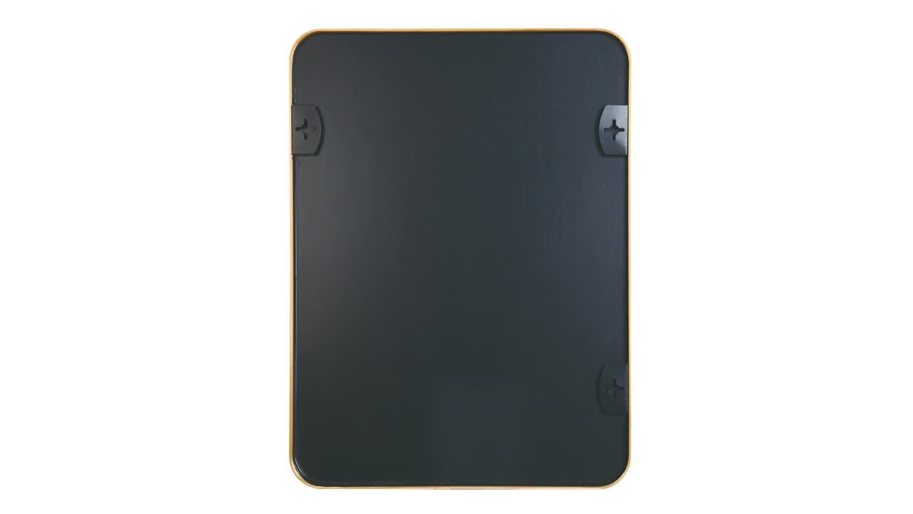 30 in. W x 40 in. H Rectangular Metal Framed Wall Bathroom Vanity Mirror in Gold 30 in. W x 40 in. H Rectangular Metal Framed Wall Bathroom Vanity Mirror in Gold