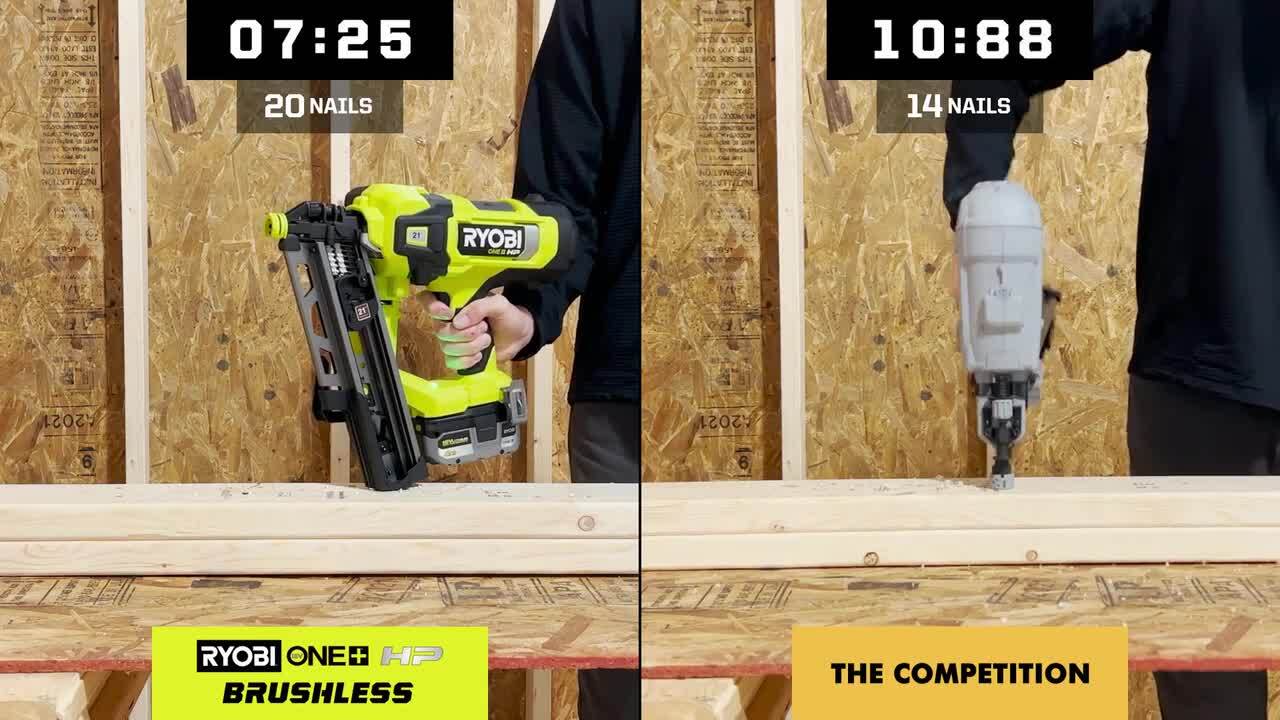 RYOBI 18V ONE+ 15-Gauge AirStrike Cordless Angled Nailer (Tool-Only) | The Home  Depot Canada