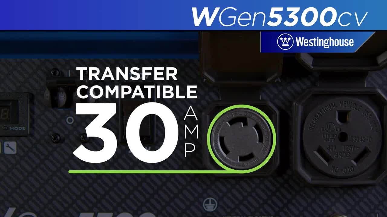 Westinghouse 6,600-Watt Dual Fuel Portable Generator with Remote Start, RV  and Transfer Switch Outlets and CO Sensor WGen5300DFc - The Home Depot