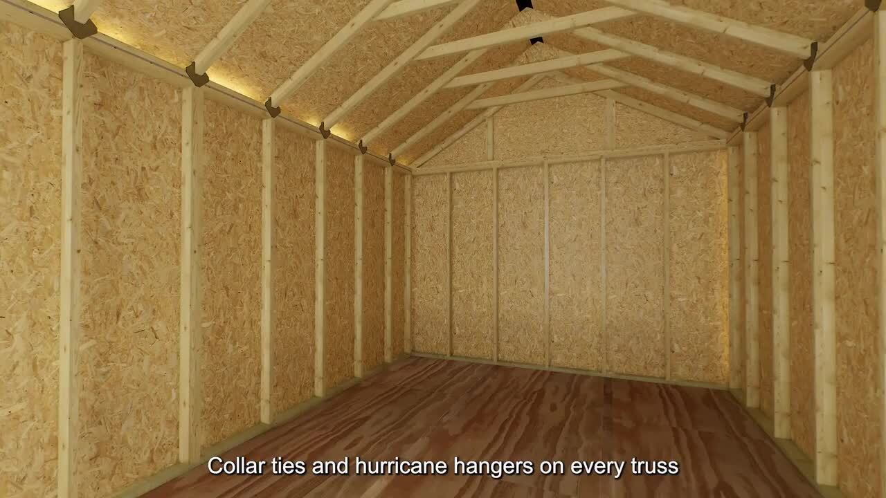 Best Barns - Tailored Titan 12 ft. x 24 ft. Wood Garage Kit with Classic Transom Doors and High Side Walls