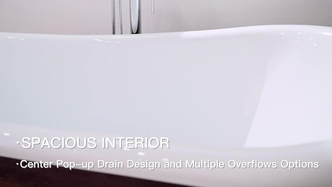 Laval 67 in. Acrylic Claw Foot Freestanding Bathtub in Red and White Laval 67 in. Acrylic Claw Foot Freestanding Bathtub in Red and White