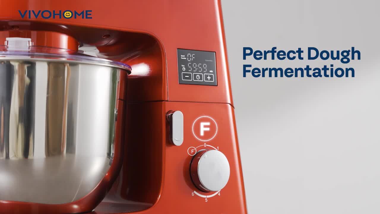 キッチン家電 Multifunctional Stand Mixer VIVOHOME 7.5 qt. 6-Speed Red 9 in 1 Stainless Steel