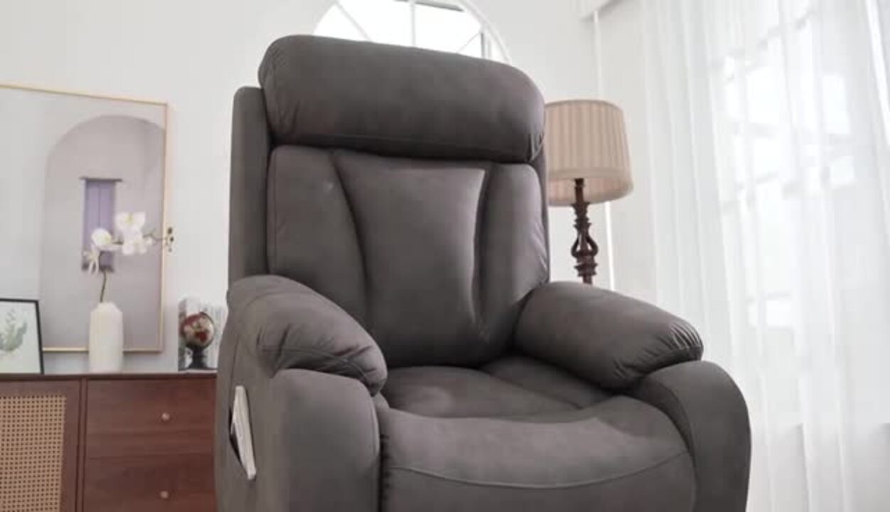 モリレア Merax Light Gray Polyester Power Lift Recliner with Remote Control