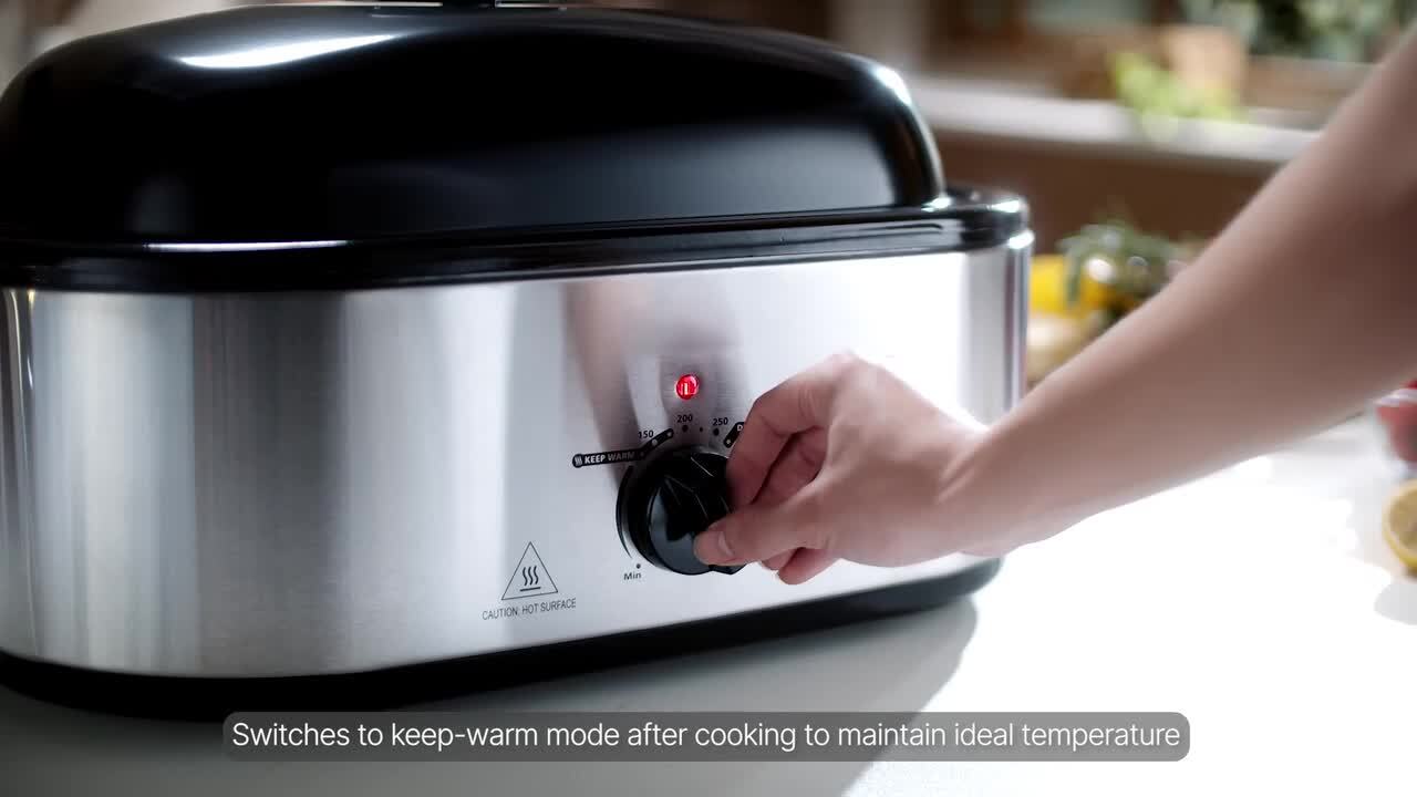 SKYSHALO Roaster Oven, 14QT Sliver Slow Cooker, 150-450