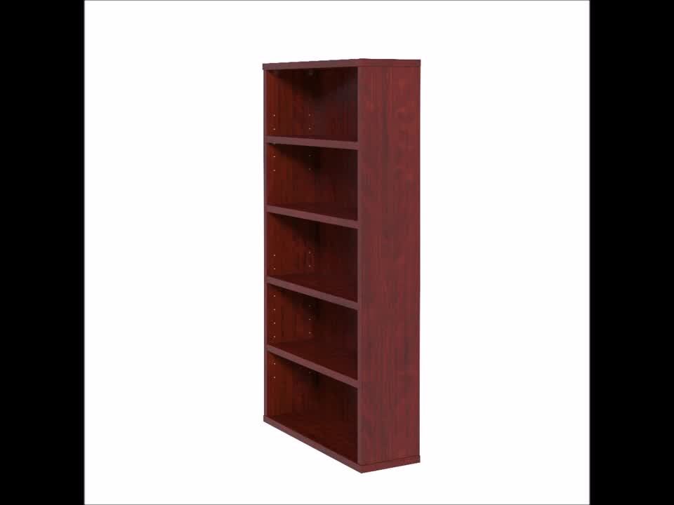Affirm 65.984 in. Classic Cherry 5-Shelf Standard Bookcase 426307