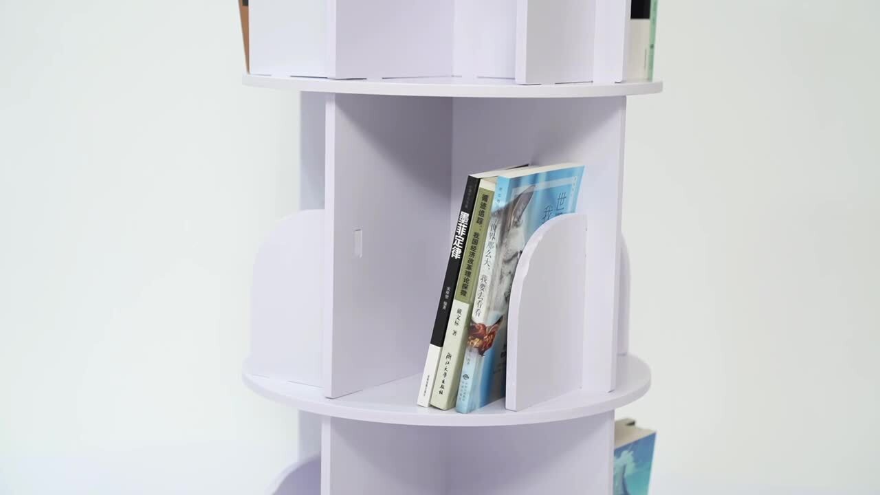 3 Tier Rotating Bookshelf Organizer Floor Standing Storage Shelf Display  Rack US